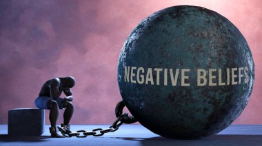 Negative beliefs that limits life and make suffer, imprisoning in painful condition. It is a burden that keeps a person enslaved in misery.