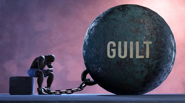 Guilt Limits Life Make Suffer Imprisoning Painful Condition Burden Keeps — Photo