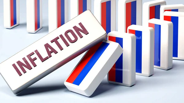 Russia Inflation Causing National Problem Falling Economy Inflation Driving Force — Foto de Stock