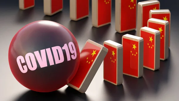 China Covid19 Causing National Problem Falling Economy Covid19 Driving Force — Stockfoto