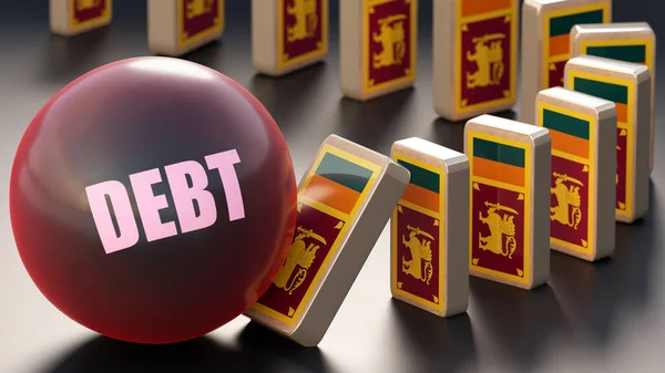 Sri Lanka Debt Causing National Problem Falling Economy Debt Driving — 图库照片