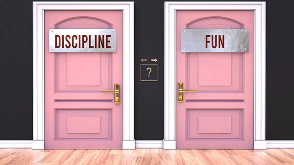 Discipline Fun Making Decision Choosing Either One Option Two Alaternatives — Fotografia de Stock