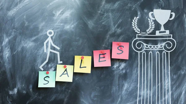 Sales Make Steps Success Wealth Prosperity Personal Business Life Sales —  Fotos de Stock