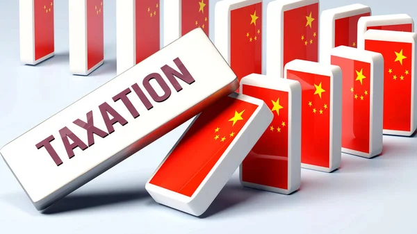 China Taxation Causing National Problem Falling Economy Taxation Driving Force — Zdjęcie stockowe