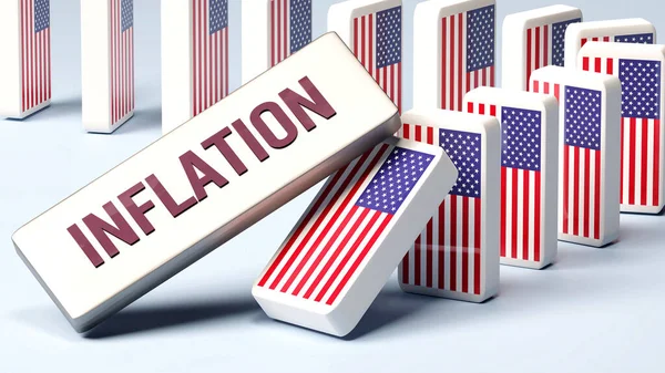 Usa America Inflation Causing National Problem Falling Economy Inflation Driving — Foto de Stock