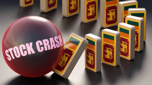 Sri Lanka Stock Crash Causing National Problem Falling Economy Stock — стоковое фото