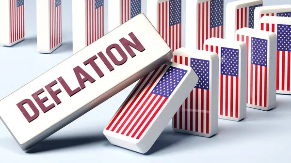 Usa America Deflation Causing National Problem Falling Economy Deflation Driving — Stockfoto