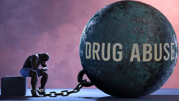 Drug Abuse Limits Life Make Suffer Imprisoning Painful Condition Burden — 图库照片