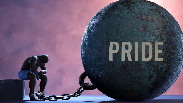 Pride Limits Life Make Suffer Imprisoning Painful Condition Burden Keeps — ストック写真