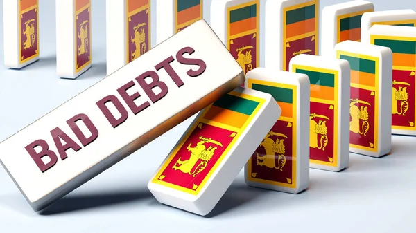 Sri Lanka Bad Debts Causing National Problem Falling Economy Bad — 图库照片