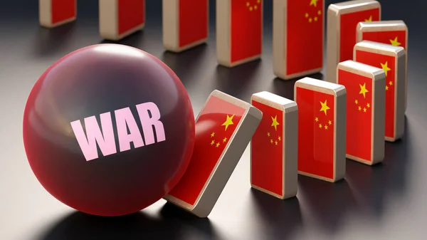China and war, causing a national problem and a falling economy. War as a driving force in the possible decline of China.