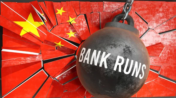 Bank runs in China - big impact of Bank runs that destroys the country and causes economic decline