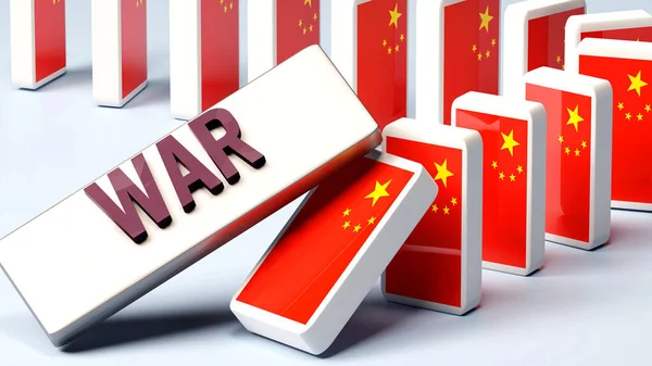 China and war, causing a national problem and a falling economy. War as a driving force in the possible decline of China.