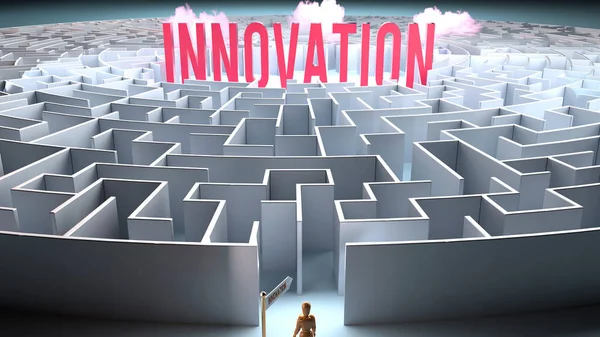 Innovation Challenging Path Leads Confusion Frustration Seeking Complicated Journey Innovation — Stock Photo, Image