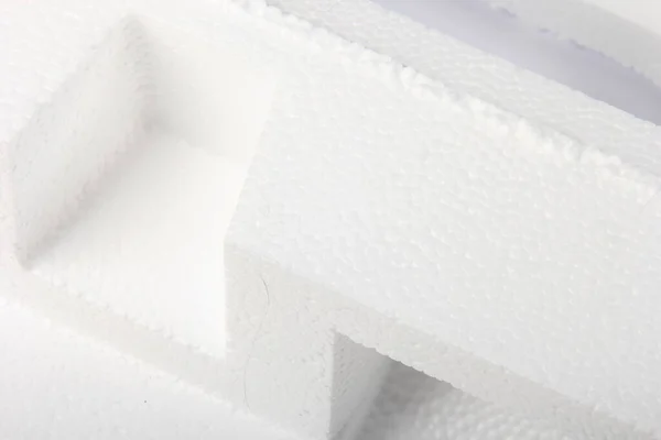 Styrofoam Sheets Different Shapes White Background Pieces White Styrofoam Close — Stock Photo, Image