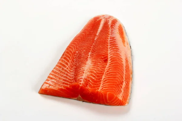 Raw Trout Fillet Isolated White Background Raw Orange Salmon Fish — Foto de Stock