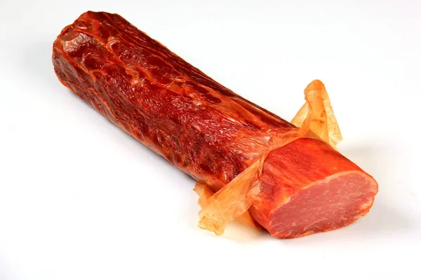 Spanish Meat Delicacy Pork Dry Cured Carbonade Lomo Curado White — Foto de Stock