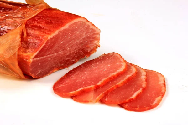Delicias Carne Española Cerdo Con Carbonata Curada Seco Lomo Curado —  Fotos de Stock