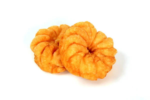 Donut Frito Aceite Sobre Fondo Blanco Donuts Fritos Grasa Profunda — Foto de Stock