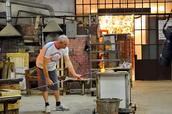 Murano Italie Septembre 2015 Soufflage Verre Sur Île Murano Venise — Photo