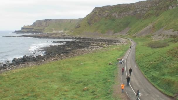 Jaskinia Giganta Hrabstwie Antrim Północnym Wybrzeżu Irlandii Północnej — Wideo stockowe