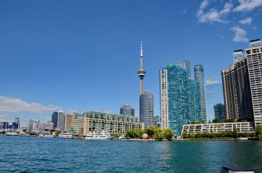 Toronto Skyline ve limanı güneşli bir günde