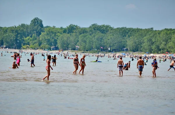 Condado Prince Edward Ontario Canadá Julio 2022 Gente Disfruta Playa — Foto de Stock