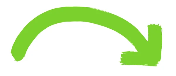 Hand Painted Green Circle Curve Showing Direction — Stock Photo, Image