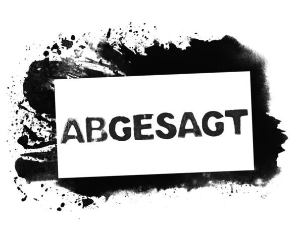 Brudne Graffiti Banner Pokazujący Anulowane Języku Niemieckim — Zdjęcie stockowe