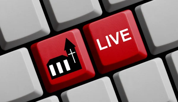 教会和宗教在线直播 Livestream — 图库照片