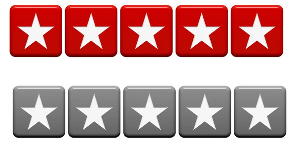 Feedback Und Bewertungsbanner Mit Roten Und Grauen Sternen — Stockfoto