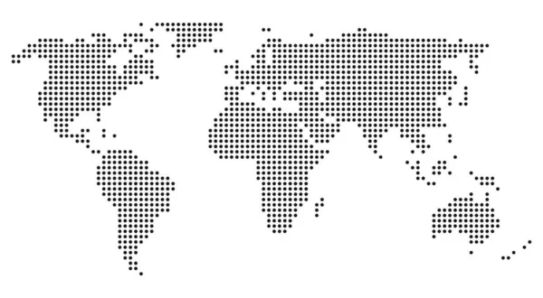 白い背景に黒い点が描かれた非常にシンプルな世界地図 — ストック写真