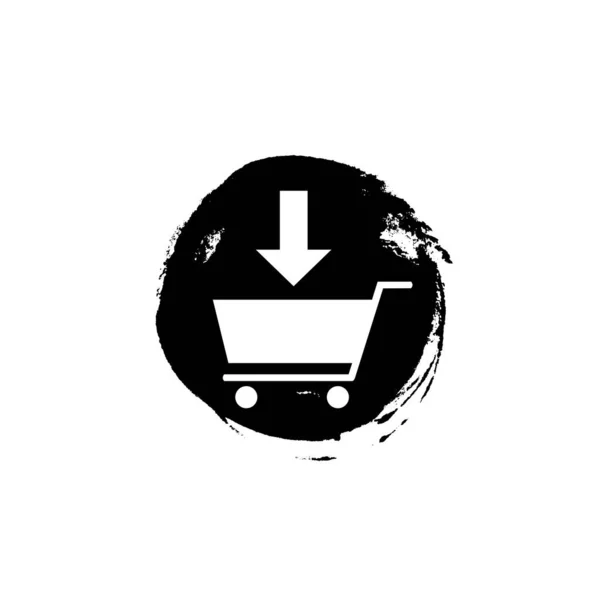 Black Paintbrush Button Add Cart — Stock Photo, Image