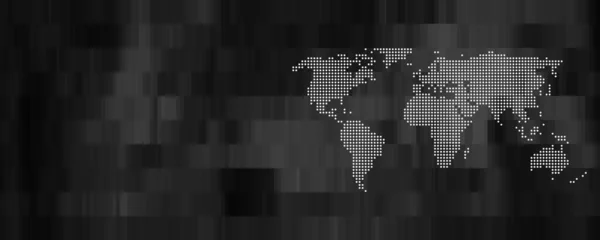 Mapa Mundo Com Pontos Brancos Fundo Escuro Com Espaço Cópia — Fotografia de Stock