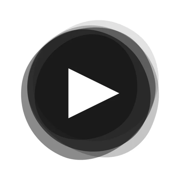 Odizolowany Przycisk Okrągły Odtwarzacz Muzyczny Lub Wideo — Zdjęcie stockowe