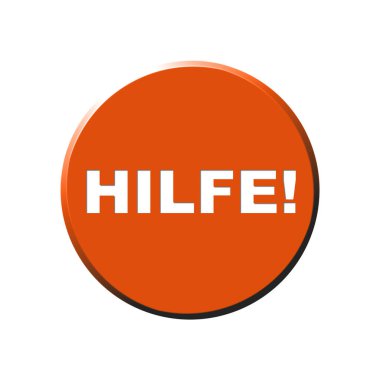 Bilgi Düğmesi kırmızı turuncu - Almanca yardım