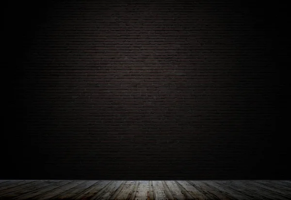 Empty Room Dark Concrete Wall Wooden Floor — Stock Photo, Image