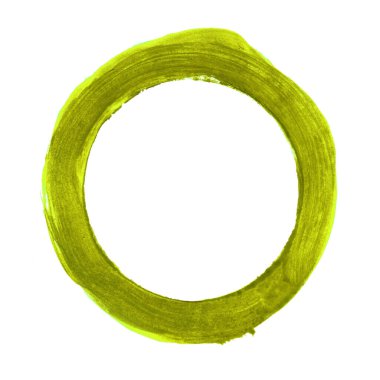 Yeşil renkli el boyası daire - Boya fırçası arkaplan