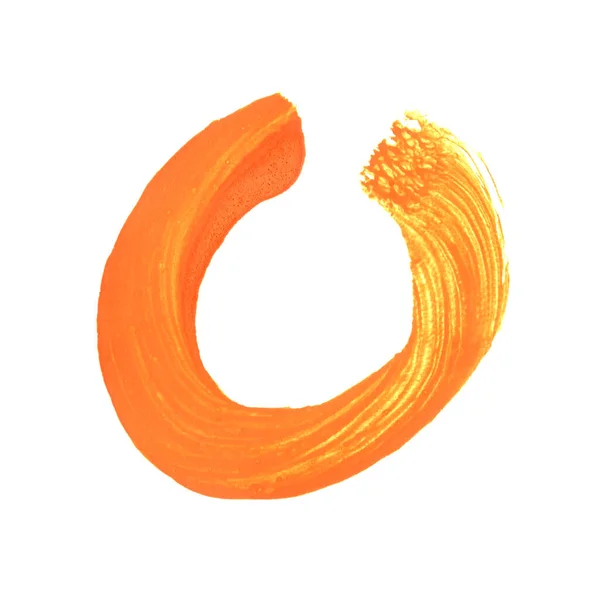 Ručně Kreslený Kruh Štětce Žluté Oranžové Barvy — Stock fotografie