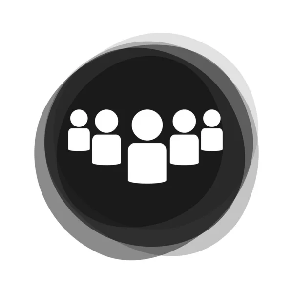 Botón Redondo Aislado Grupo Comunidad —  Fotos de Stock