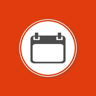 Beyaz çemberde takvim simgesine sahip kırmızı arkaplan pankartı - olaylar ve atamalar