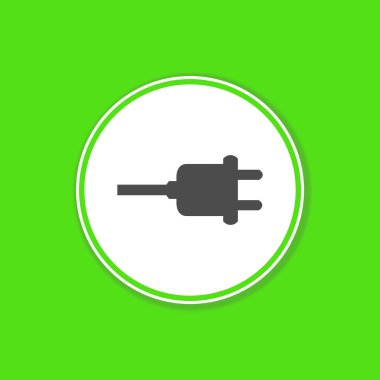 Beyaz çemberde elektrik simgesi olan yeşil arkaplan pankartı - Eklenti ve Kablo