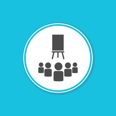 Beyaz çemberde parkur simgesiyle mavi arkaplan pankartı - Öğrenme ve Eğitim