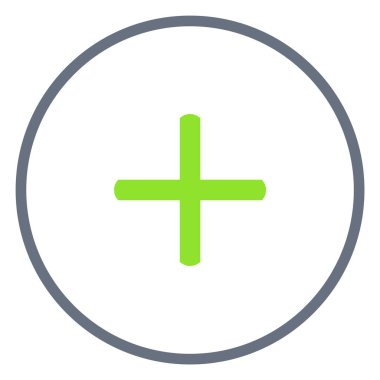 Gri çemberde Green Plus simgesi - Sembol ekle