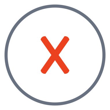 Simgeyi gri çemberde sil - Kırmızı X simgesi