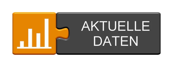 Puzzle Button Orange Grey Showing Live Data German Language — Stock Photo, Image