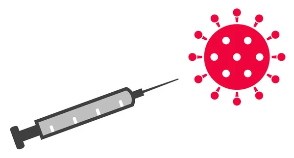 Coronavirus Symbol Syringe Icon Covid Vaccination — Stock Photo, Image