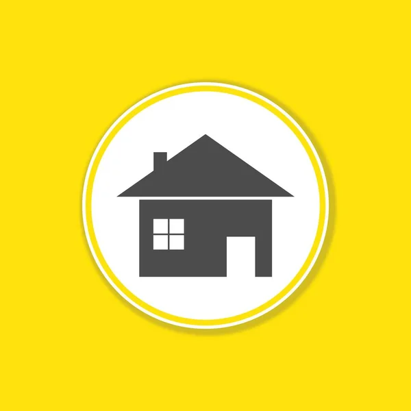 Banner Fundo Amarelo Com Ícone Casa Círculo Branco Casa Imóveis — Fotografia de Stock