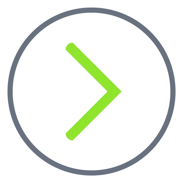 Next Step Icon Grey Circle Green Arrow Symbol — Stock Photo, Image