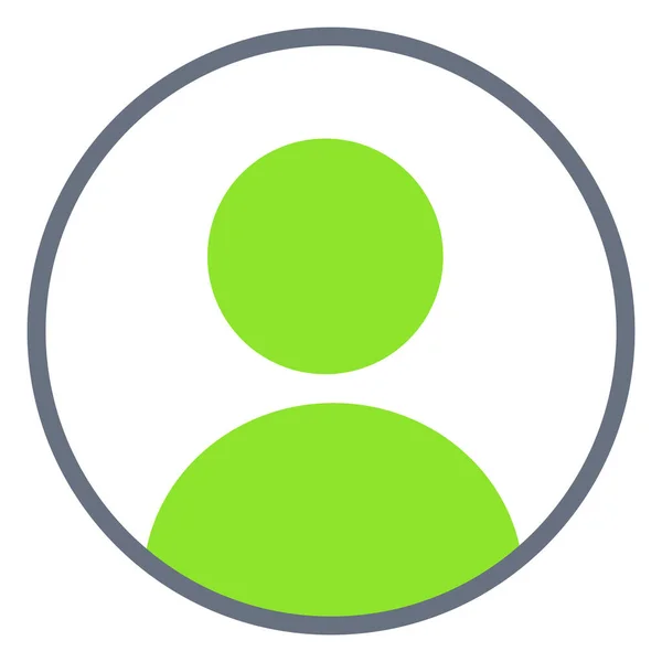灰色圆圈中的帐户图标 绿色人符号 — 图库照片